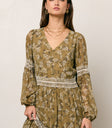 floral print dress in olive