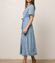 short sleeve blue floral dress