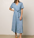 blue floral dress