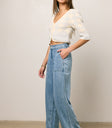 Reece Wide Leg Pants in Blue