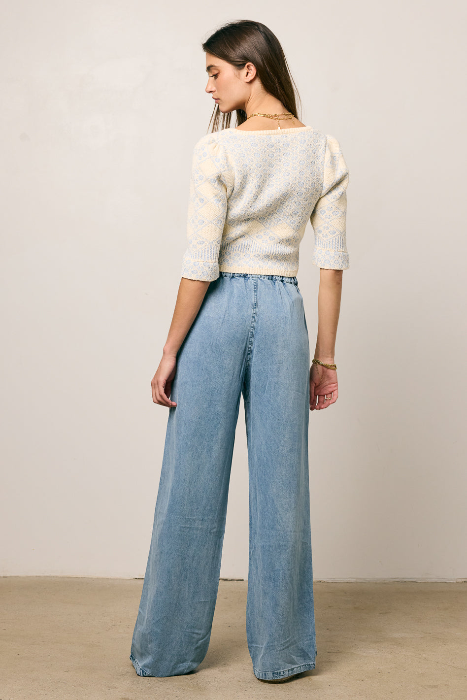 Reece Wide Leg Pants in Blue