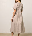 Narla Striped Midi Dress in Brown