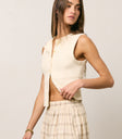 Griffin Knit Tank Top in Cream