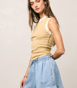 Lilah Reverse Seam Tank in Taupe