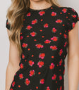 short sleeve black floral