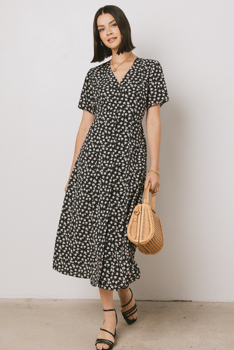 midi dress in black