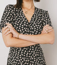 floral midi dress in black