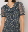 floral dress with short sleeves