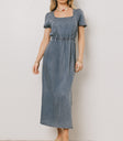 SHORT SLEEVE DENIM DRESS