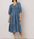 SHORT SLEEVE DENIM DRESS