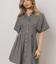 Button Front Mini Dress