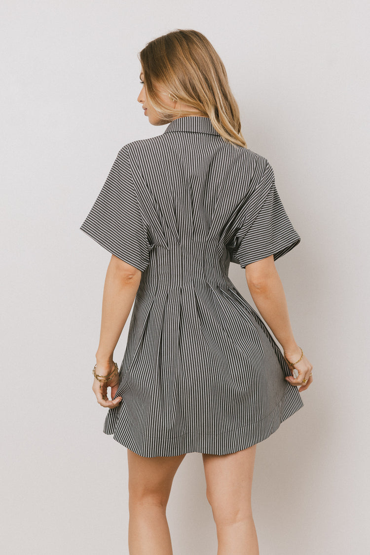 pleated mini dress