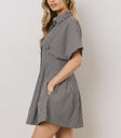stripped Mini Dress in Grey