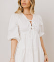 DOUBLE BOW TIE MIDI DRESS