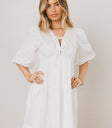 TIERED MIDI DRESS IN CREAM