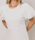 Henry Textured Midi Dress in White