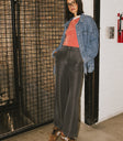 black straight leg pants