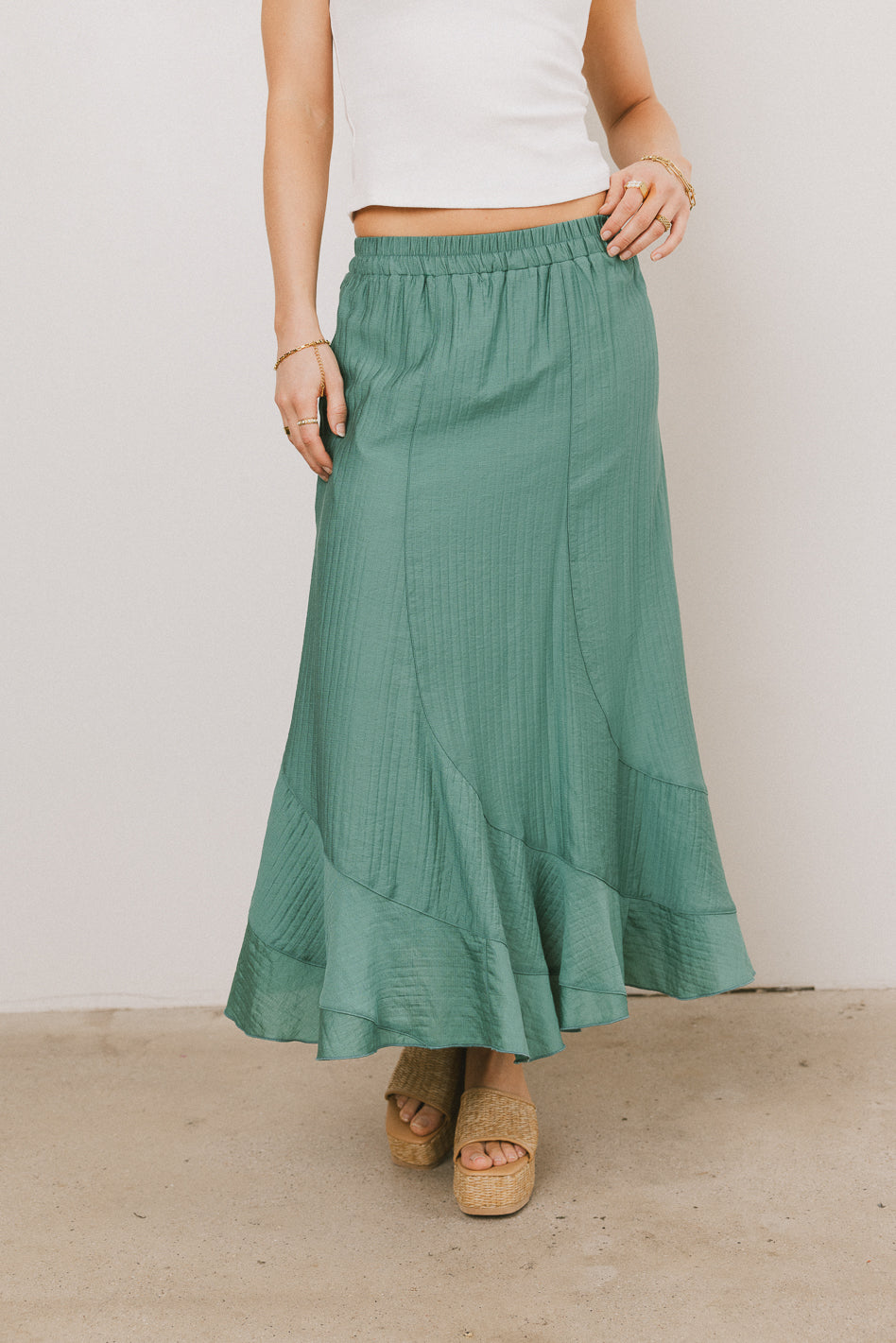 teal skirt