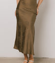 LIGHT FLOWER PIRNT ON OLIVE SKIRT