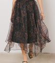 Atlas Floral Asymmetrical Skirt