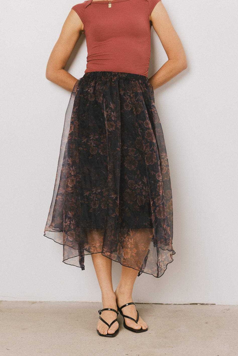Atlas Floral Asymmetrical Skirt