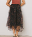 Atlas Floral Asymmetrical Skirt
