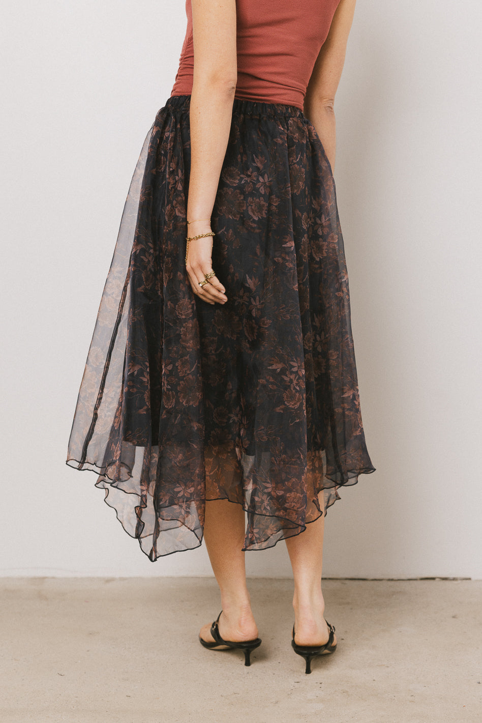 Atlas Floral Asymmetrical Skirt