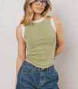 GREEN RIBBED TANK