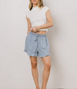 BLUE SHORTS WITH ELASTIC WAIST
