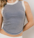 Lilah Reverse Seam Tank in Indigo