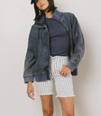 STRIPED BLUE BERMUDAS