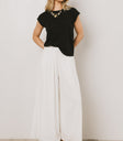 elastic waist on white pants