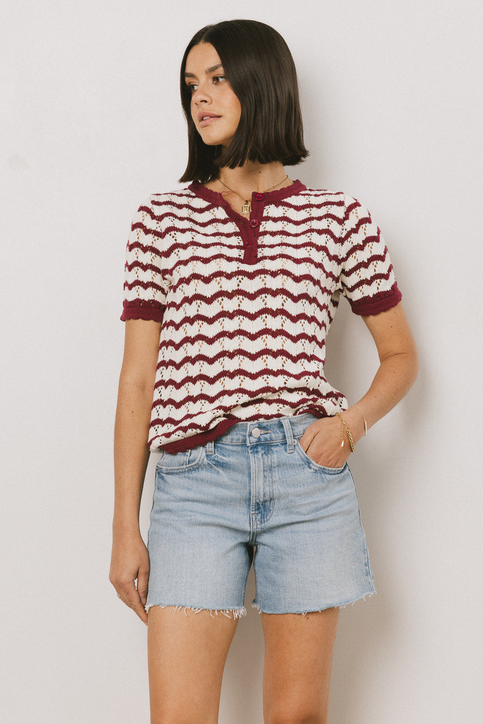 Eddie Knit Sweater in Berry
