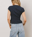 fitted blouse in navy