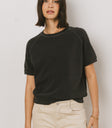 high neck basic top in black