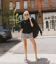Lyla Collared Lace Top in Black