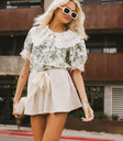 floral blouse with collar