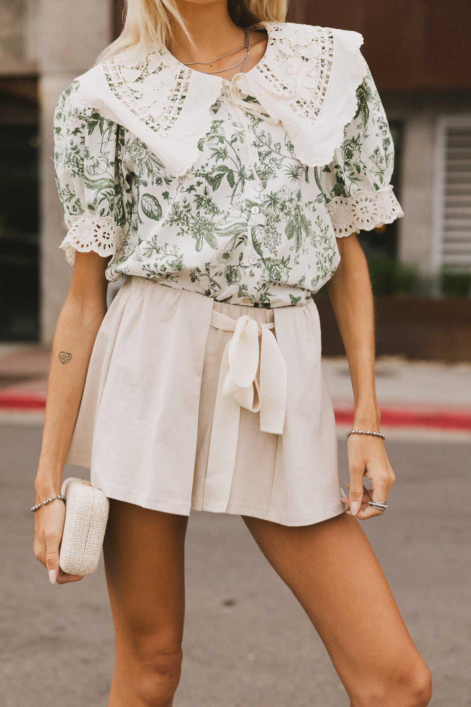 Jamie Knit Shorts in Beige