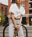 Lara Embroidered Blouse in Off White