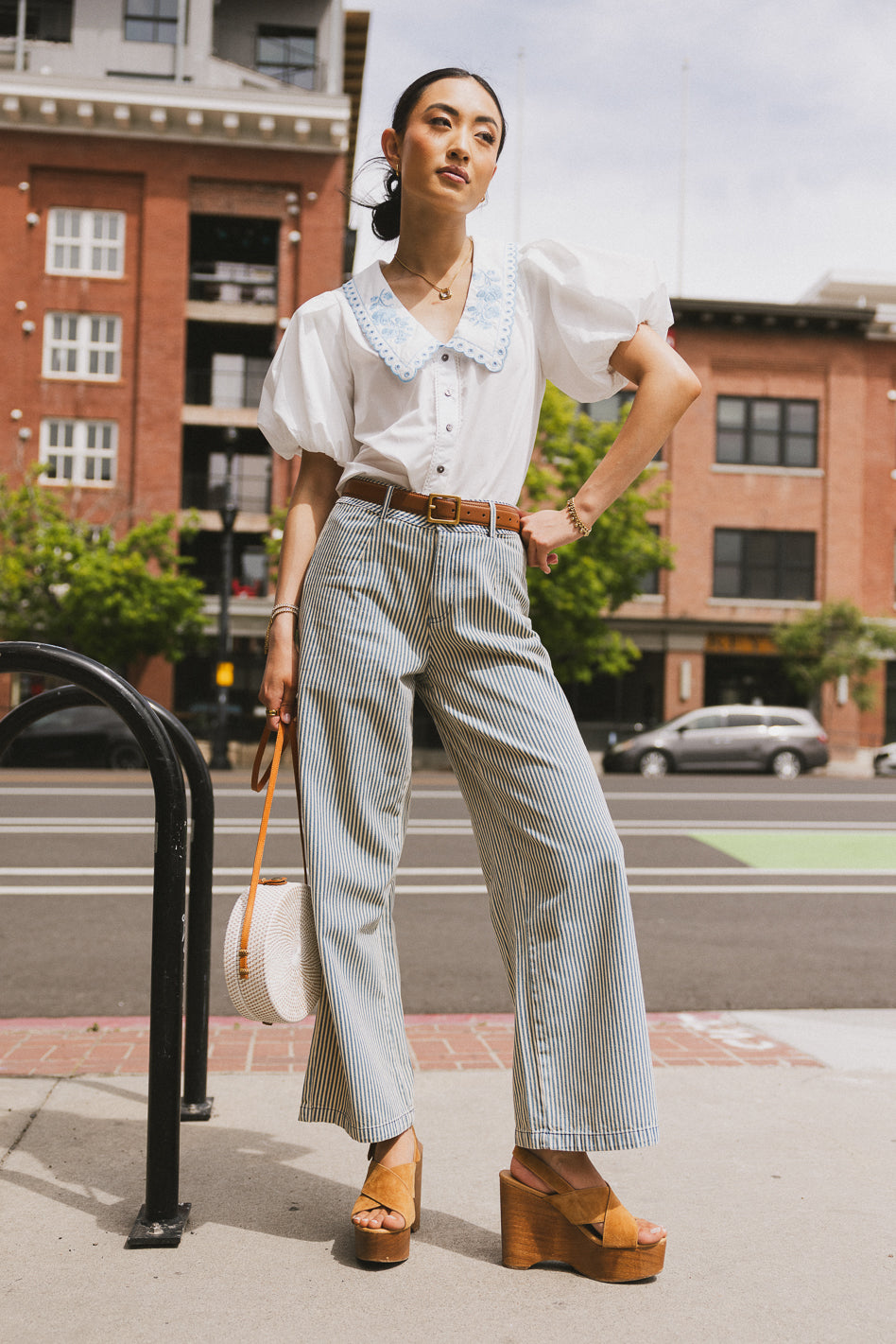 Lara Embroidered Blouse in Off White