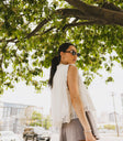 knit shorts in grey
