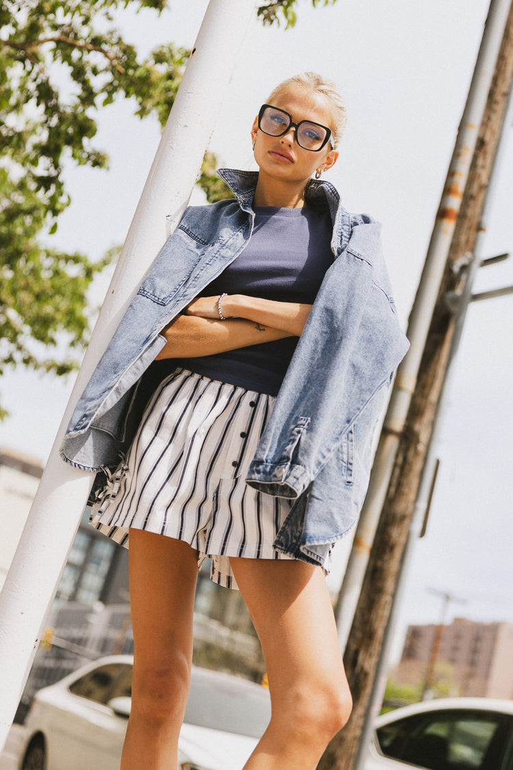 navy blue top