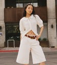 collared top in ivory