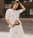 lace collared blouse