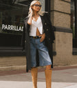knee length denim shorts