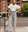 high rise striped jeans