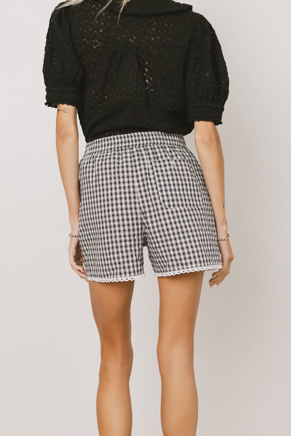 Sofia Gingham Shorts in Navy