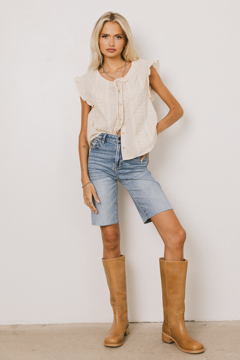 Floral Blouse in Coral