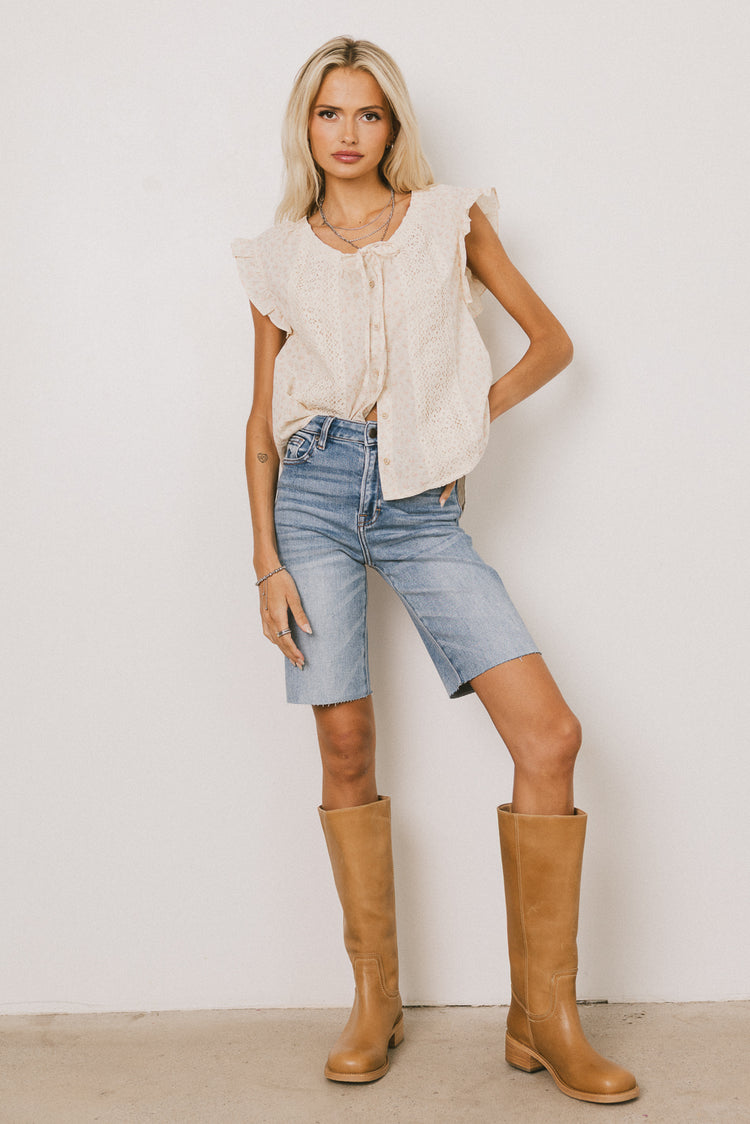 Floral Blouse in Coral