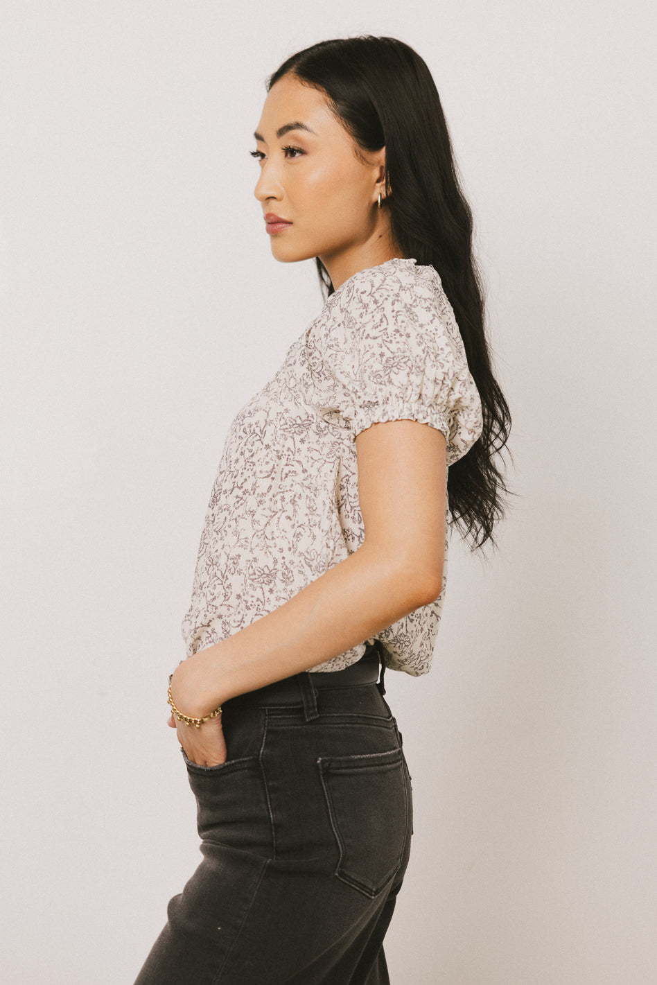 short sleeve printed top
